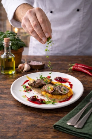 Рулетики из телятины со спаржей