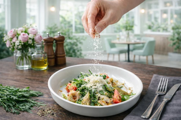 Салат с креветками и артишоком