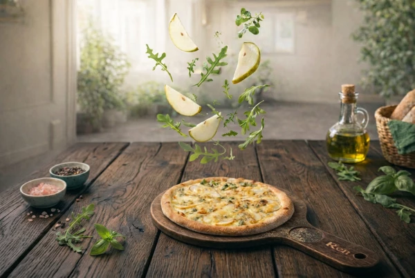 Пицца с грушей и горгонзолой