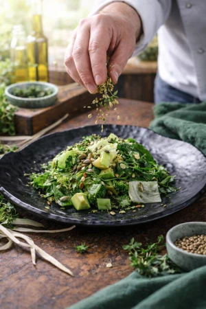 Салат с авокадо и шисо