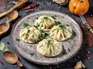 Манты с говядиной 4 шт