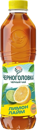 Черный чай Черноголовка  лимон- лайм 0,5л ПЭТ