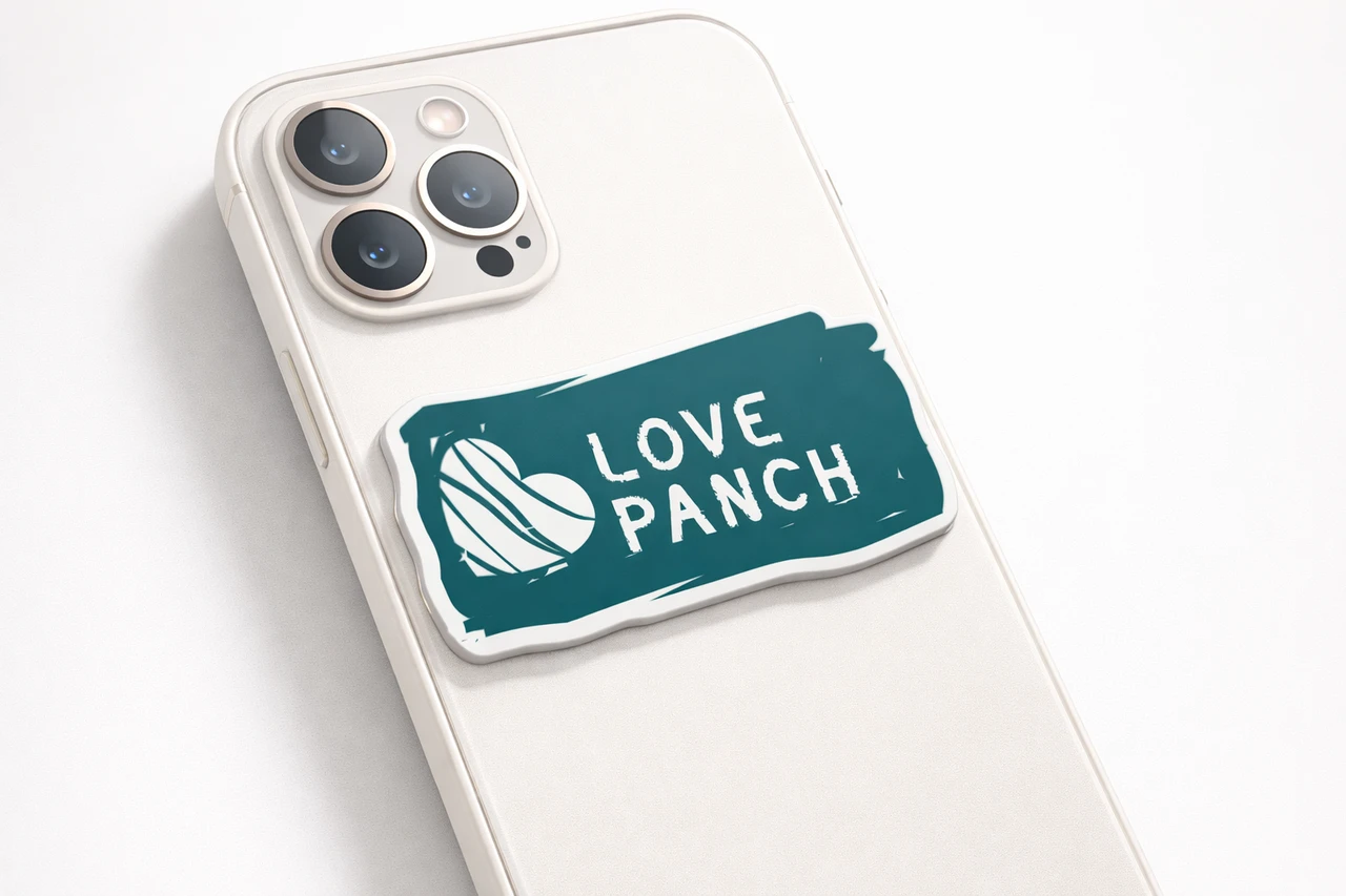 Стикер Love Panch Прямоугольный синий