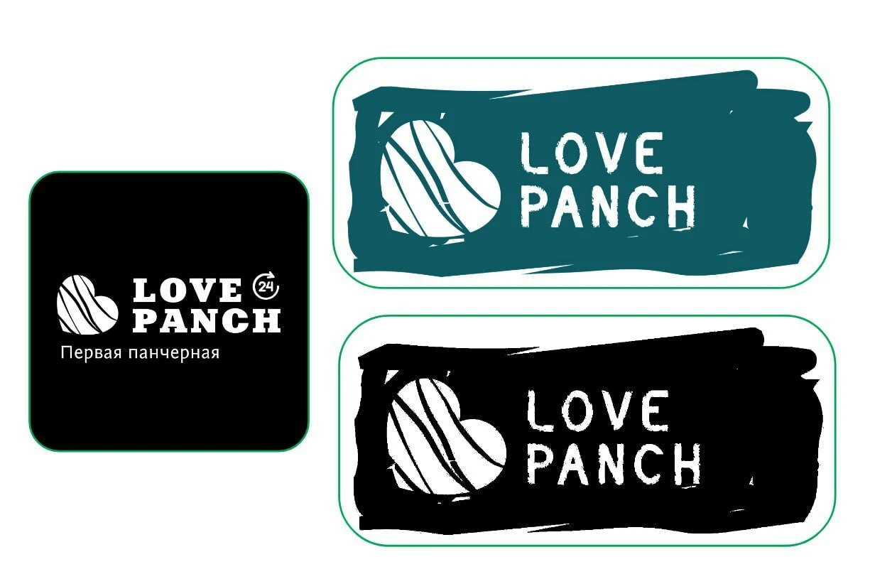 Стикер Love Panch Прямоугольный синий