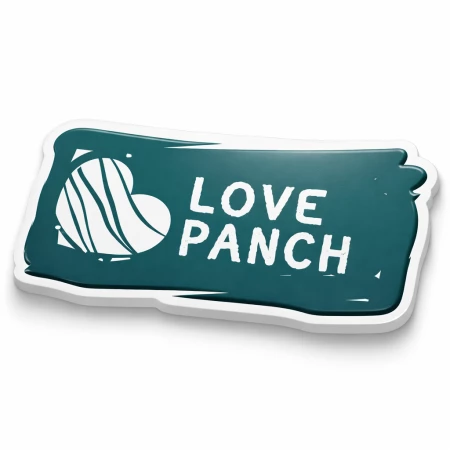 Стикер Love Panch Прямоугольный синий