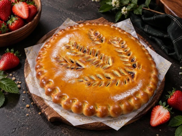 Осетинский пирог с клубникой