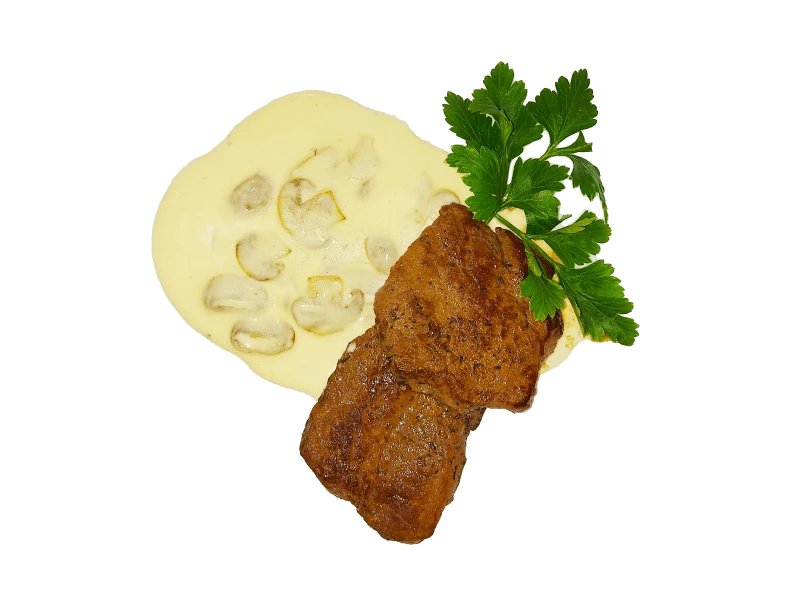Говядина с грибным соусом