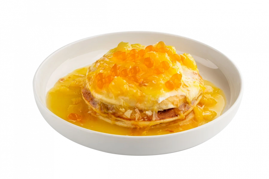 Панкейки с апельсиновым конфитюром и сливочным кремом