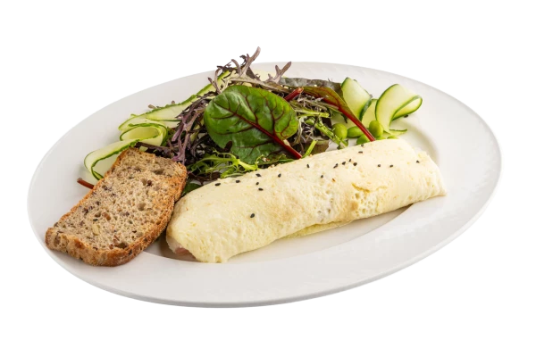 Омлет с кремчизом и ветчиной 