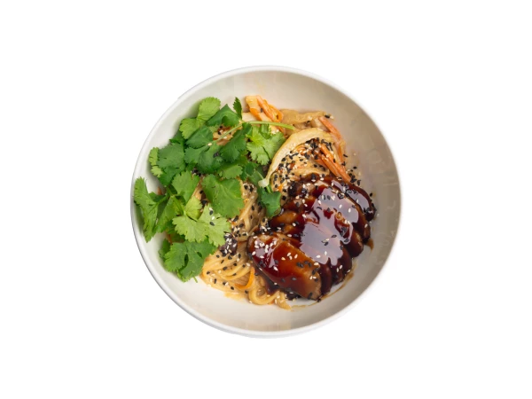 Лапша с уткой и грибами шиитаке