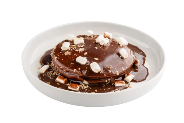 Панкейки с шоколадом и маршмеллоу