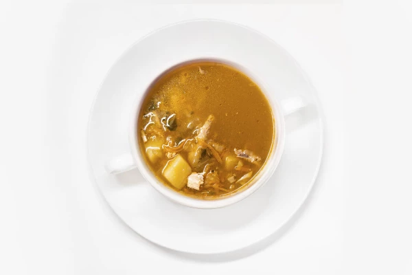 Щи из зеленой капусты с курицей