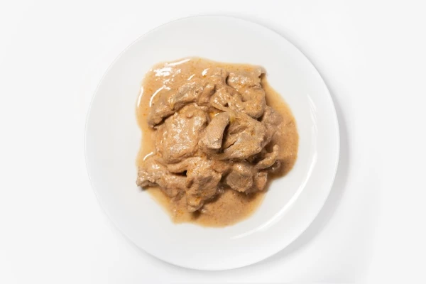 Бефстроганов из печени 