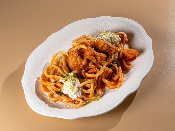 Паста Букатини с баклажаном