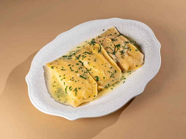 Равиоли с тыквой и креветкой