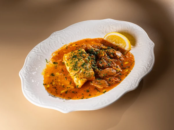 Треска с фасолью Лима