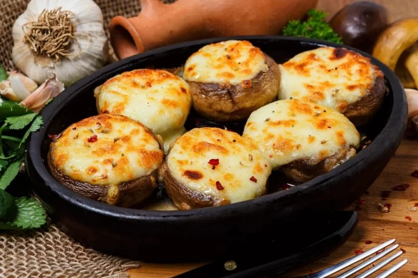 Грибы гриль с сыром