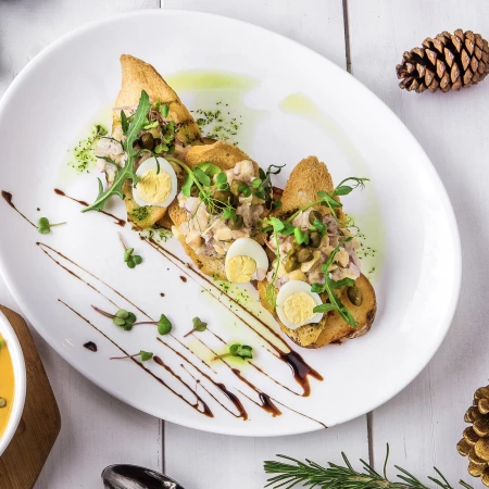 Тартар из сельди с картофелем