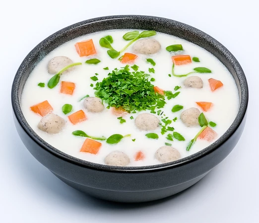 Сырный суп с куриными фрикадельками