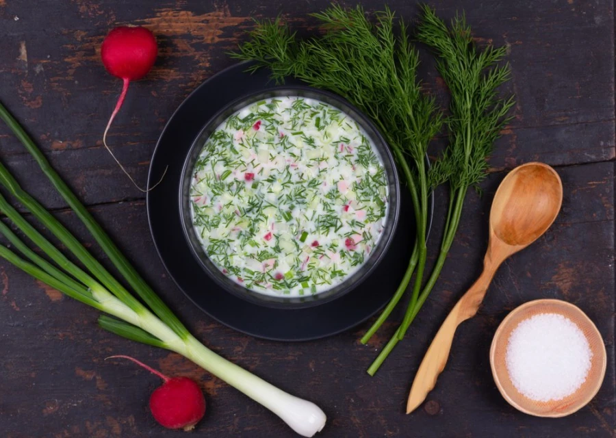 Окрошка с говядиной