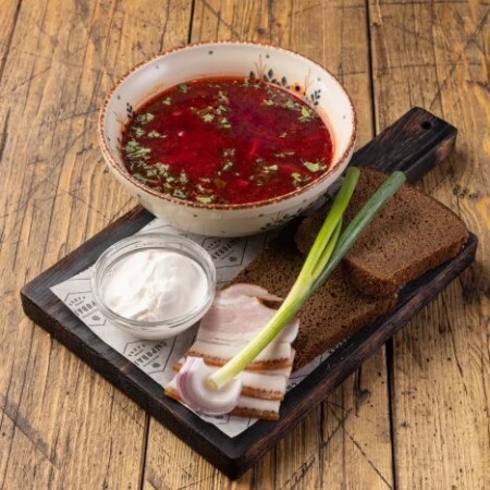 Борщ с Телячьими щечками