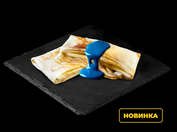 Кокосовые блины с бананом и шоколадно-мятным соусом