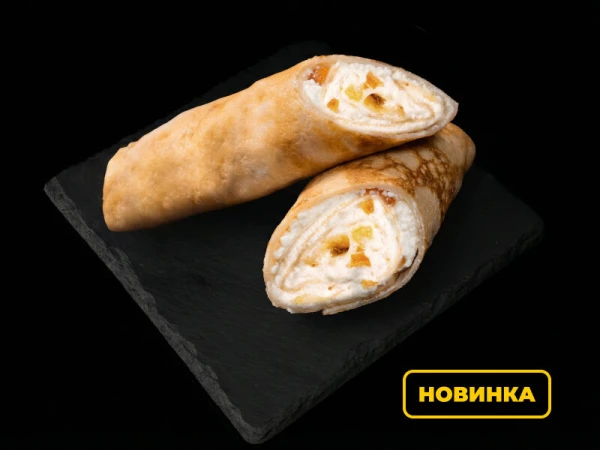 Блинчики с творогом и курагой 