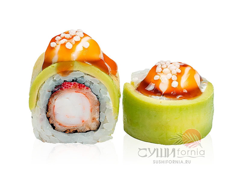 Ролл с креветками темпура и авокадо