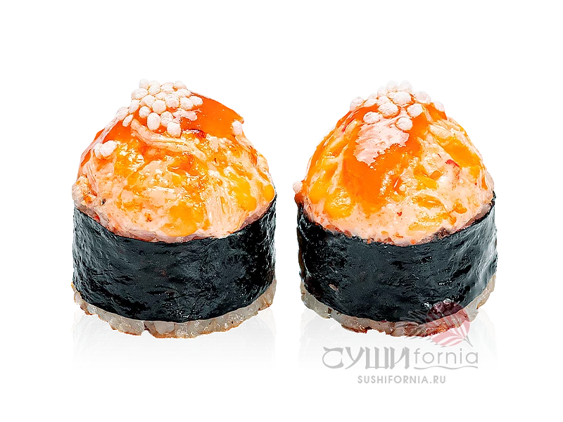 Запеченный ролл с угрем и карамельным мисо соусом