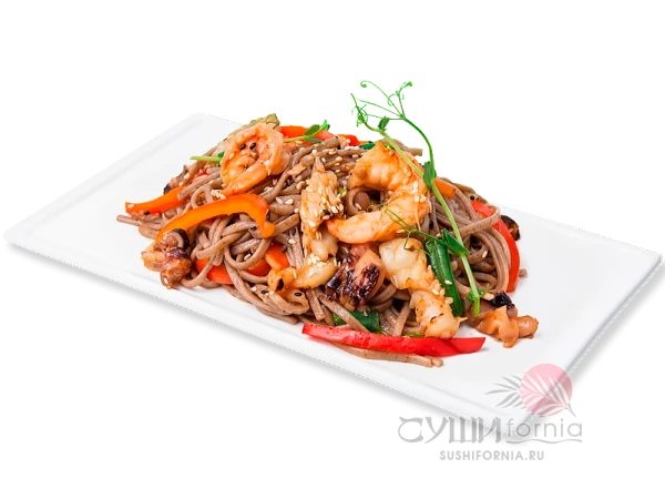 Соба с морепродуктами