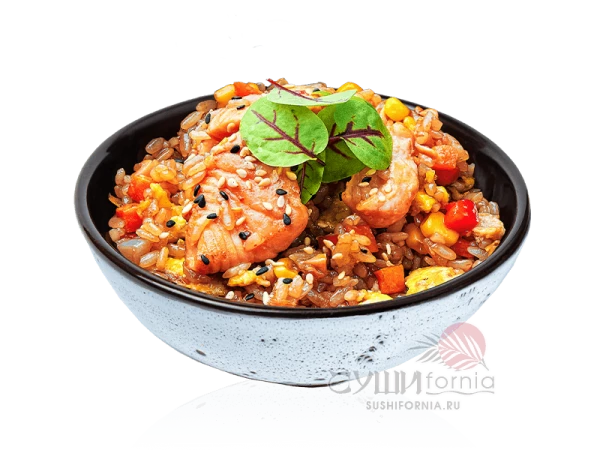 Жаренный рис лососем