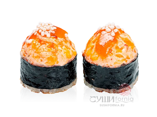 Запеченный ролл с угрем и карамельным мисо соусом