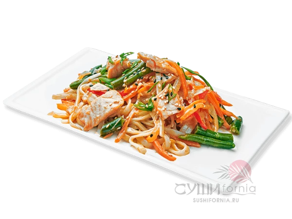 Удон с лососем