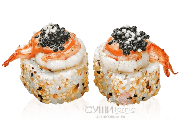 Ролл с лососем и тигровой креветкой