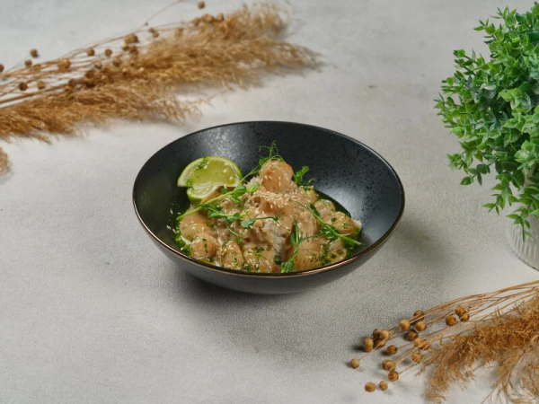 Сливочный гребешок с рисом