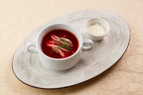 Борщ с курицей и сметаной