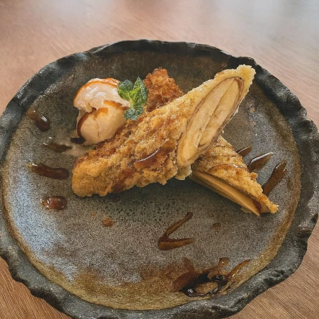 Хрустящие блинчики с бананом