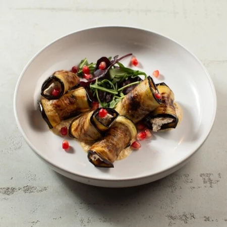 Нигвзиани Бадриджани с нежным сырным кремом и грецким орехом