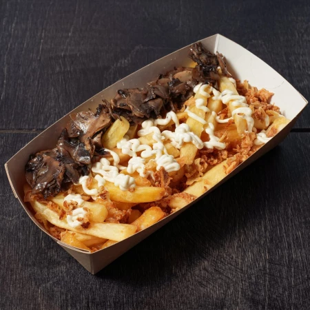 Картофель фри с грибами и трюфельным соусом