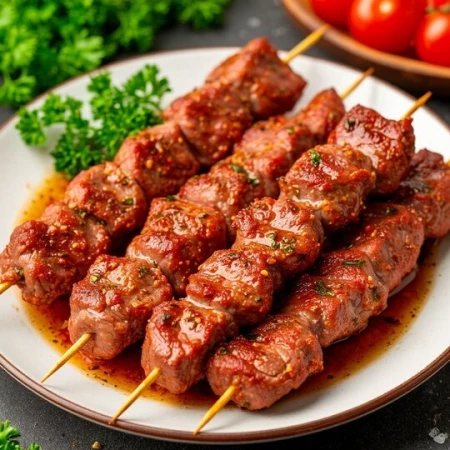 Шашлык из свиной шеи в маринаде 