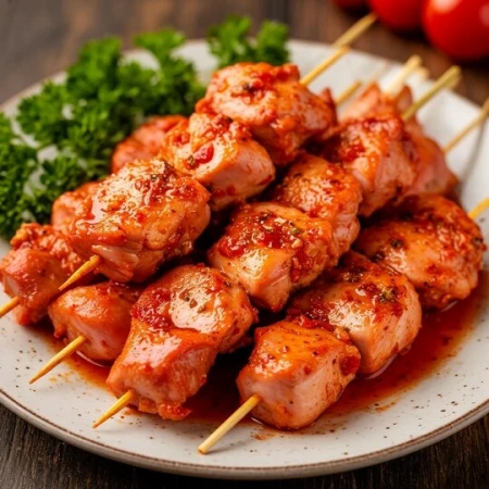 Шашлык из куриного бедра в маринаде