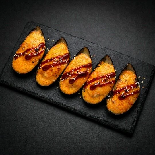 Запеченные мидии 5 шт.