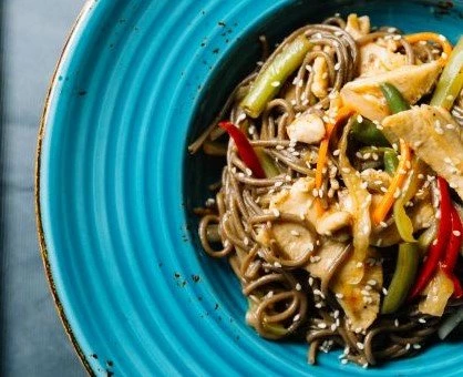 Лапша гречневая с морепродуктами