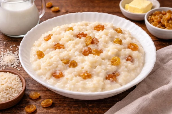 Каша рисовая на молоке с изюмом