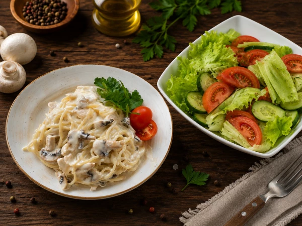 Комбо № 5 (Паста курочка с грибами+салат Летний)