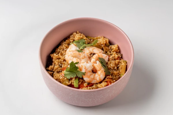 Вок с креветками