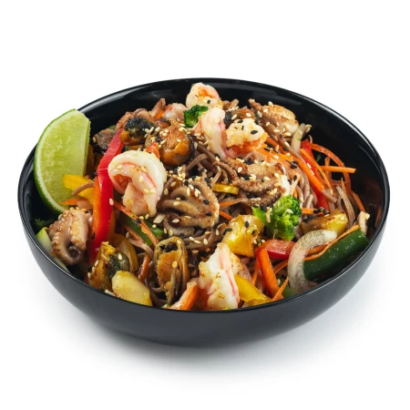 Соба с морепродуктами