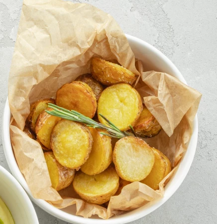 Печеный картофель с чесноком и розмарином