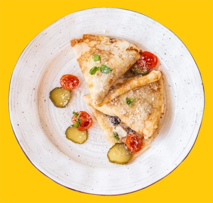 Блины  с цыпленком и шампиньонами
