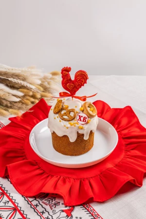 Кулич фисташковый с клюквой "Петушок"